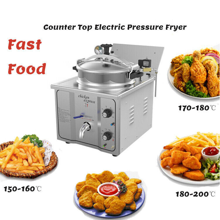16L Commercial Stainless Electric Pressure Chicken Fish Fryer Machine 3000W