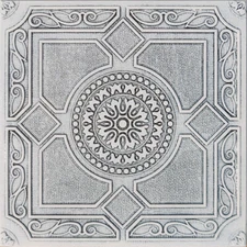 Glue Up Ceiling Tiles 20"x20" Styrofoam, LIMA Rustic White, 50 PCS