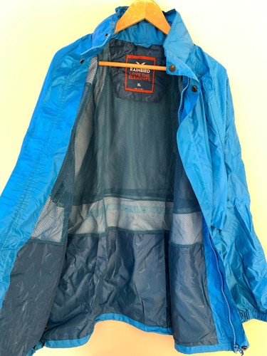 RAINBIRD Size XL Unisex STOWaway Raincoat Jacket Blue Zippered Front Hood - Picture 10 of 20