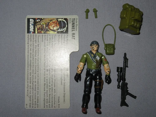 GI Joe 1987 "TUNNEL RAT" 100% complete w/File Card ARAH Vintage Hasbro g.i.