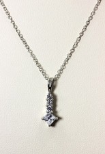 Beautiful Sterling Silver Shooting Star CZ Pendant Necklace 18" - 3142