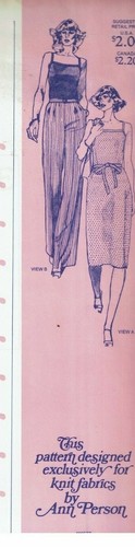 Stretch & Sew #1540 Designer: Ann Person  Camisole Pattern  Bust Sz 28-42 UC - Picture 3 of 3