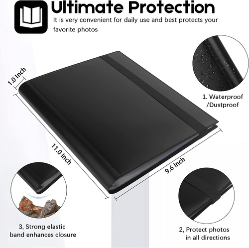 Photo Album 8X10, 8X10 Photo Album Book Holds 68 Photos, Art Portfolio Binder fo - Picture 3 of 12