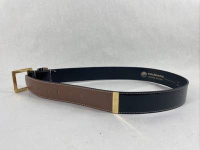 Toledano Belt Womens M 102 Black Genuine Leather Gold Tone  display picture 2