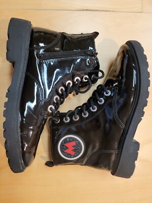 Zara Disney Mickey Mouse Black Combat Boots Girls 37 U.S. Size 6.5