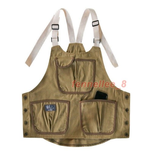 Unisex Apron Worker Multi-pockets Vest Waistcoat Barista Waiter Painter Overall - Picture 17 of 27