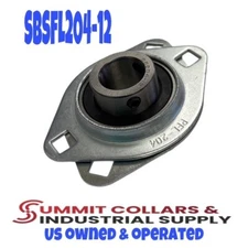 3/4" Pressed Steel Two Bolt Flange Bearing SBSFL204-12 SBPFL204-12 FREE SHIPPING