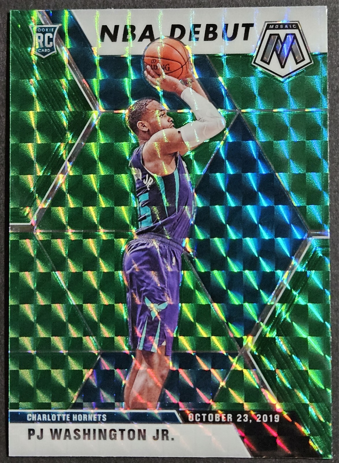 2019-20 Panini Mosaic Green Mosaic Prizm NBA Debut #278 PJ Washington Jr. RC