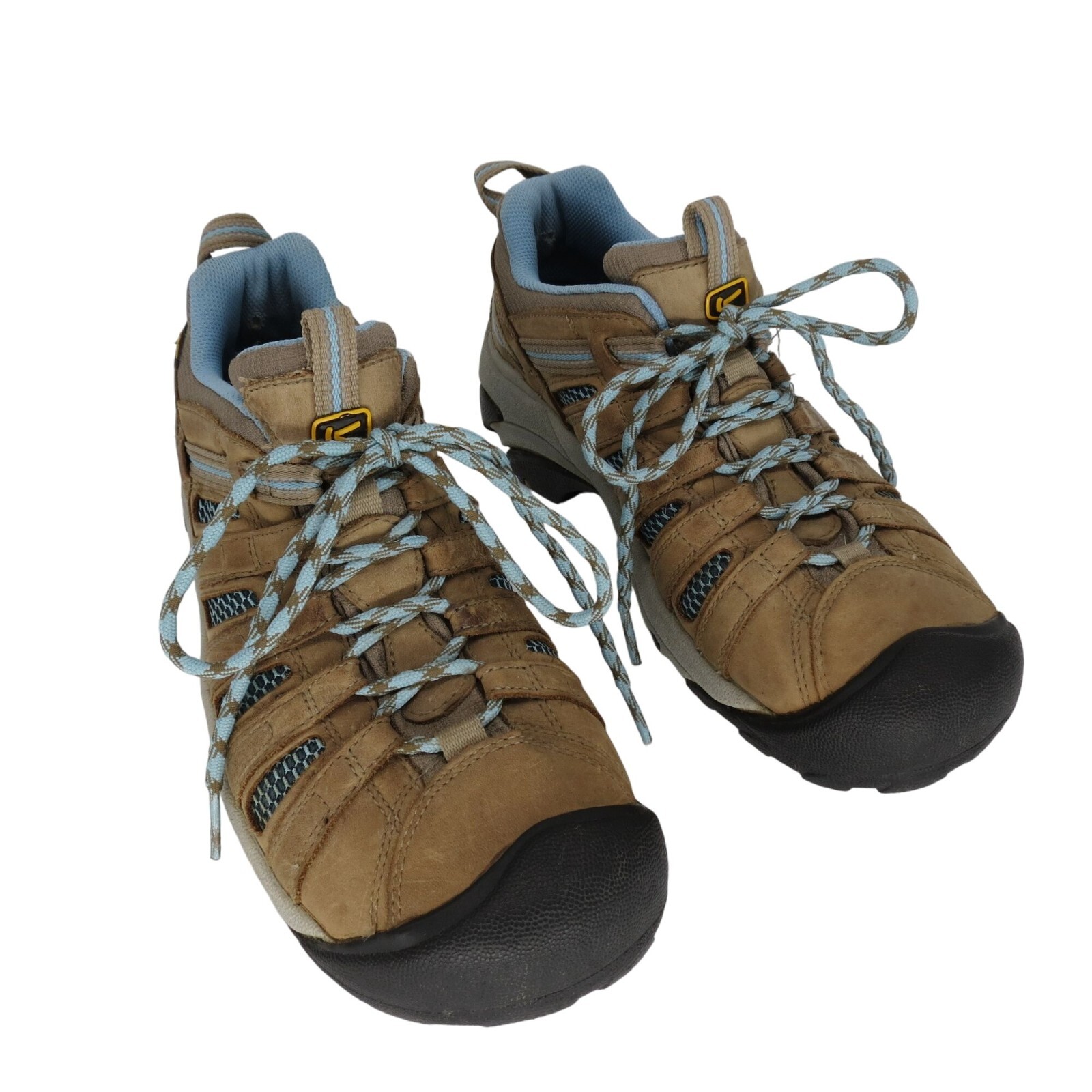 Scarpe da trekking KEEN donna Voyageur in pelle marrone blu a rete taglia 10