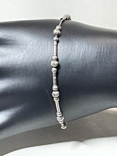 925 STERLING SILVER BRACELET 7" BALL AND BAR BEAD DELICATE 2-5MM TEEN 3078