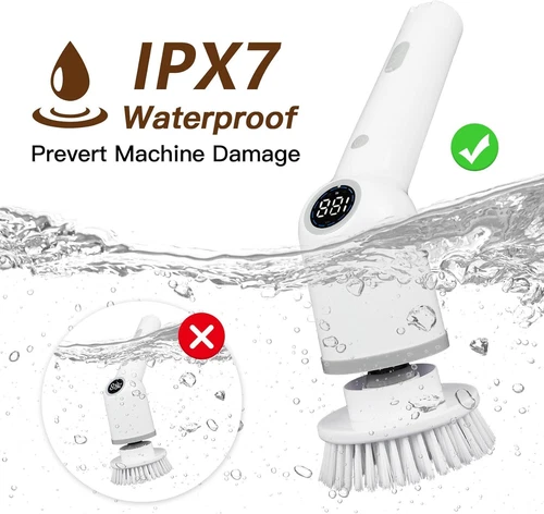 Electric Cleaning Brush Handheld Cleaner Cordless Spin Scrubber Kitchen Bathroom - Bild 8 von 8