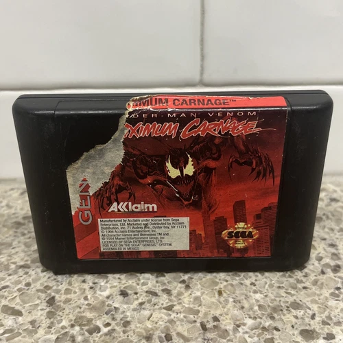 Spider-Man and Venom: Maximum Carnage (Sega Genesis, 1994) TESTED/WORKING
