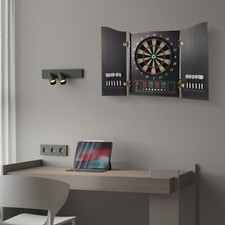 Dartboard Cabinet Set with Electronic Scoreboard for Up to 16 Players