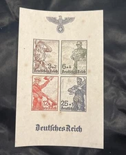 Nazi Germany Deutsches Third Reich Souvenir Sheet WWII WW2 War Heroes