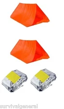2 Shelter Tube Tents & 2 Emergency Survival Sleeping Bag Waterproof Emergency 