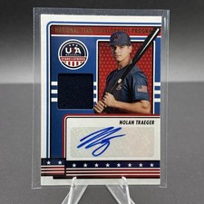 2023 Panini Stars & Stripes Nolan Traeger Auto Jersey Patch USA Baseball Rookie