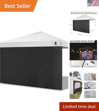 Elegant Black Sunshade Sidewall for 10x10 Canopies - UV  Waterproof Protection