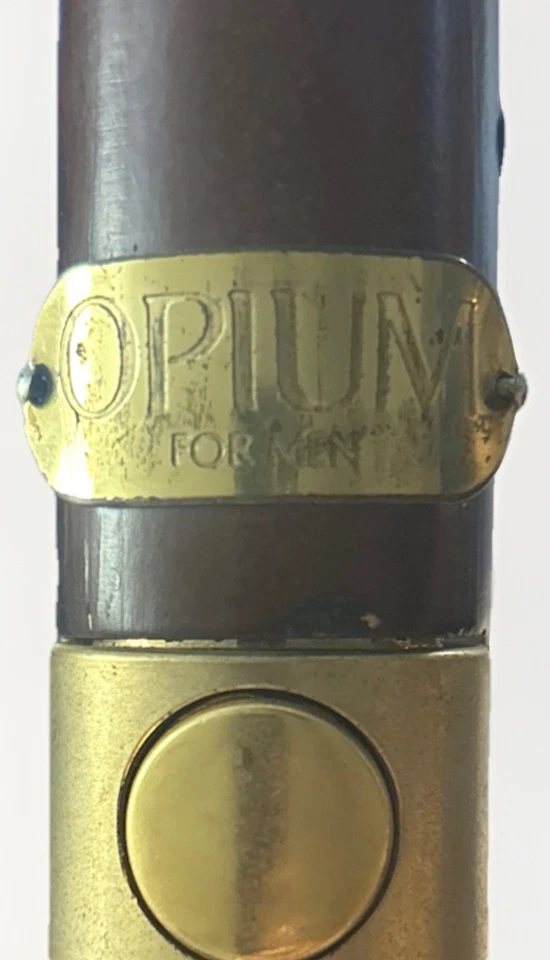 De Colección Yves Saint Laurent OPIO Paraguas Mango Bambú Azul Rojo Estampado Logo Italia Foto 2 de 4