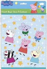 Bolsas de botín de plástico únicas Peppa Pig - 8 unidades