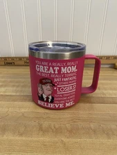 New Out Of Box  Coffee Mug  Donald Trump  Great Mom  Mug/Cup Hot Pink.