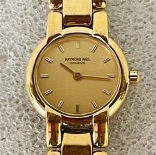 Raymond Weil Geneve Ladies Quartz 18K Gold Plated Watch 3740-1
