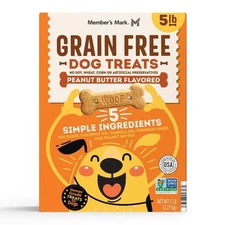 Member's Mark Grain-Free Dog Treat Biscuits, Peanut Butter 5 lbs Total