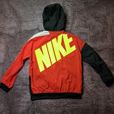 Nike Core Amplify Windrunner Windbreaker Black Red White BV3646 Kids L