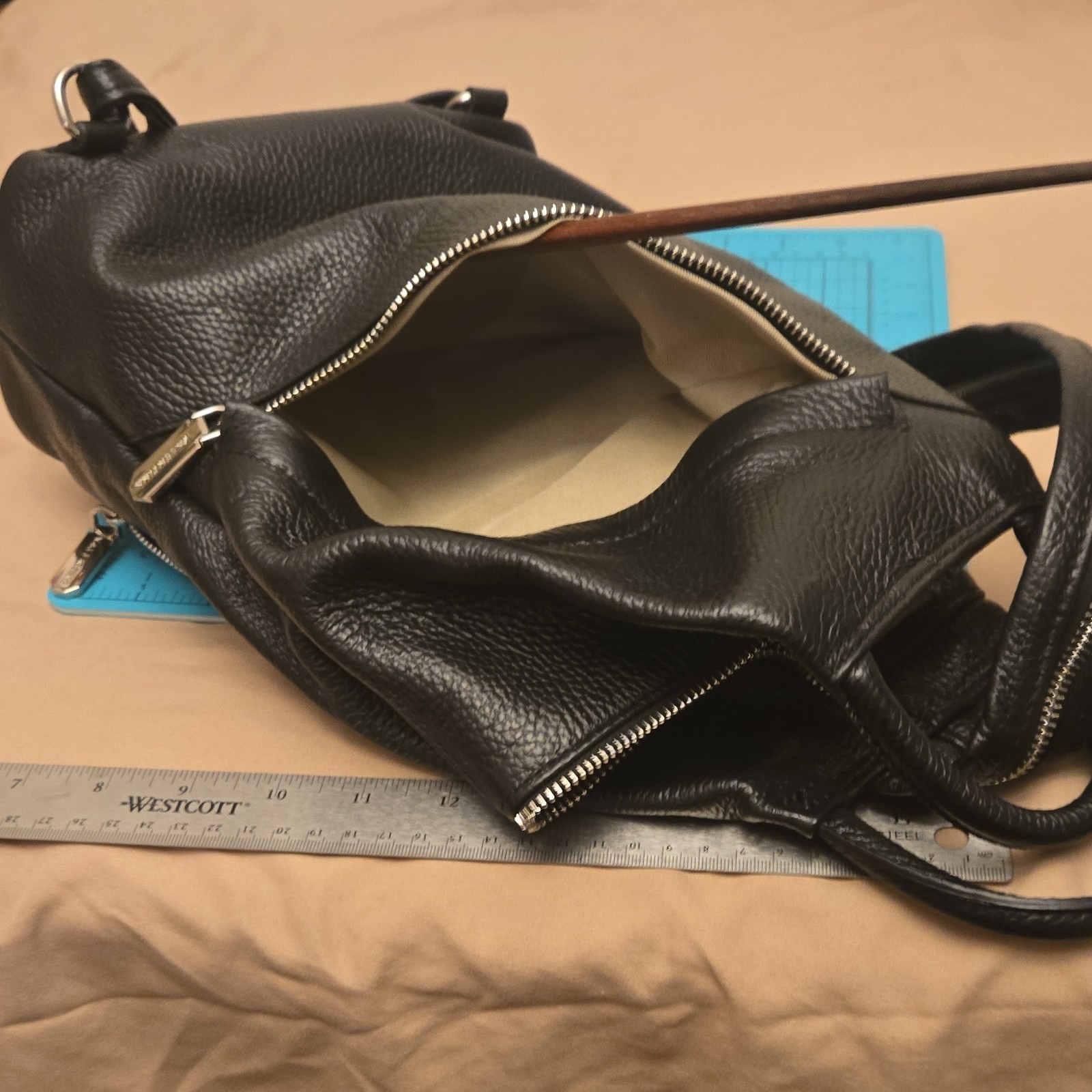 Valentina Black Backpack Triangle Shape Zipper Ac… - image 5