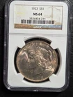 Beautiful 1923 Peace Silver Dollar NGC Graded MS 64