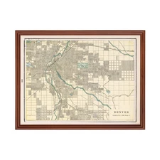 Old Map of Denver, CO 1901 - Vintage Denver Colorado Art