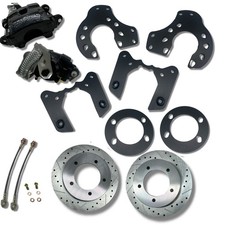 1980-1996 Ford Bronco 8.8 Rear Disc Brake Conversion Kit Black Rotors Calipers