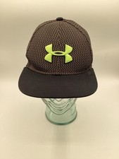 Under Armour Hat Fitted Cap YOUTH Medium Gray Neon Green Lightweight Outdoor