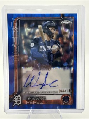 2025 Topps Chrome Update Wenceel Perez Auto Blue Wave Refractor /150