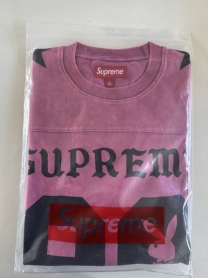 Supreme×Playboy Football Top Pink L Large - Supreme®/Playboy® L/S Football Top Pink Size L - In Hand