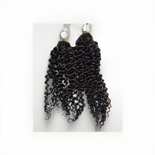 New 100 Human Hair Pre-Looped Crochet Hair Extensions 18  Natural Black 100g