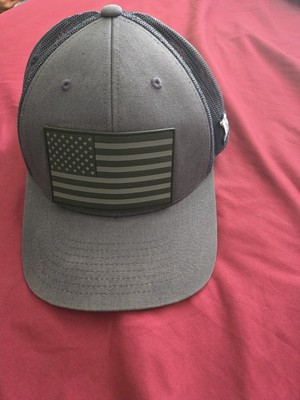 Branded Bills Men's Black Trucker Hat Snapback USA Flag Logo