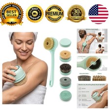 Electric Dry Brush 5-in-1 Waterproof Body Scrubber with Handle