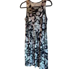 Old Navy Women's Black Floral Sleeveless Midi Dress Size S