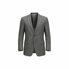 Jos. A Bank Signature Collection 100 Wool Gray Check Suit Jacket Blazer 42S
