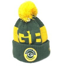 Green Bay Packers Winter Beanie NFL 20 On Field Green Pom Fleece Lined