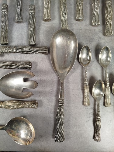 Lot 63 COUVERTS Metal Porte Couteaux Fourchettes Cuilleres Service SILEA K41 - Picture 5 of 19