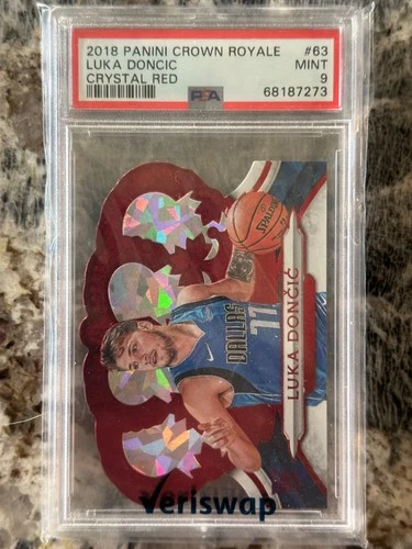 2018 Panini Crown Royale #63 LUKA DONCIC Crystal Red #'d /49 PSA 9