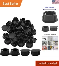 Easy Install 30 Pcs Black Plastic Hole Plugs - 16mm Diameter for Versatile Use