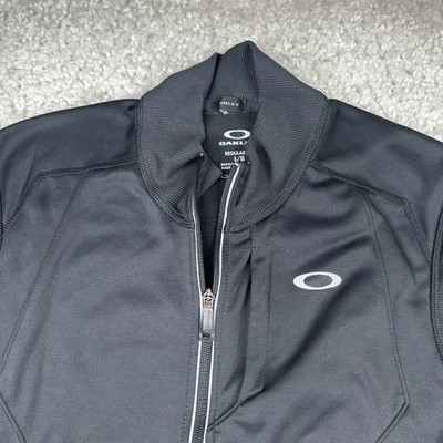 Oakley ブラック ジップアップジャケット Oakley Jacket Mens Large Black Full Zip Active Performance Wicking