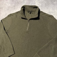 Banana Republic Men's Olive Green Quarter Zip Pullover Sweater XL