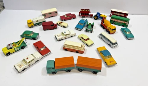 1950s-60s Vintage Lot of 24 Lesney Matchbox Cars & Vehicles