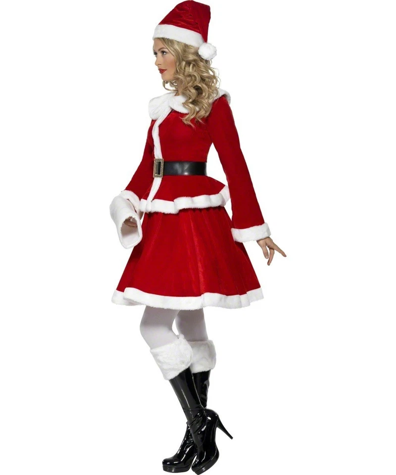 Smiffys Miss Santa Claus Adults Festive Xmas Ladies Fancy Dress Costume - Image 3 of 4