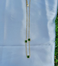 18k Gold Plated Elegant Green Stone Necklace Pendant Women Ladies Jewellery Gift