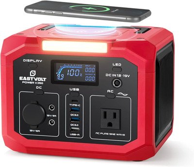 Eastvolt Portable Power Station 350W (500W Surge), 299.5Wh/83200Mah Lithium-Ion