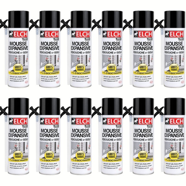 Bauschaum PU Schaum 12X 500 Ml Zum FüLlen DäMmen Abdichten Von Fugen & HohlräUme-image